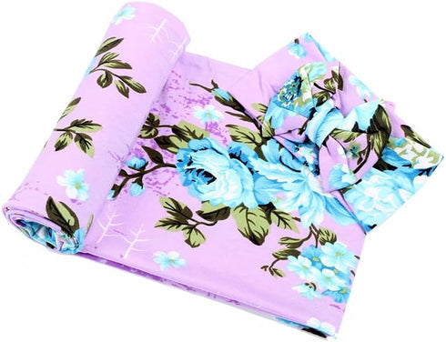 Galabloomer Newborn Baby Sleep Receiving Blanket and Bow Headband Set, Baby Swaddle Blanket