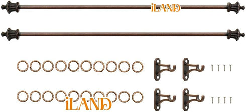 1/12 iLAND Miniature Dollhouse Accessories on Scale, Dollhouse Decor of Mini Curtain Rods, with Antique Crown Finial