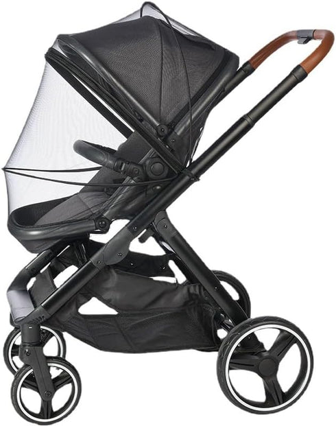 Baby Stroller Mosquito Net Universal Breathable Stroller Canopy Cover with Mosquito Netting for Infant Toddler Pushchair (Black)