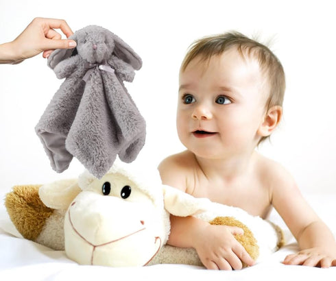 CREVENT Soft Cozy Baby Blankets for Boys and Girls, Set with Security Blanket and Gift Bag