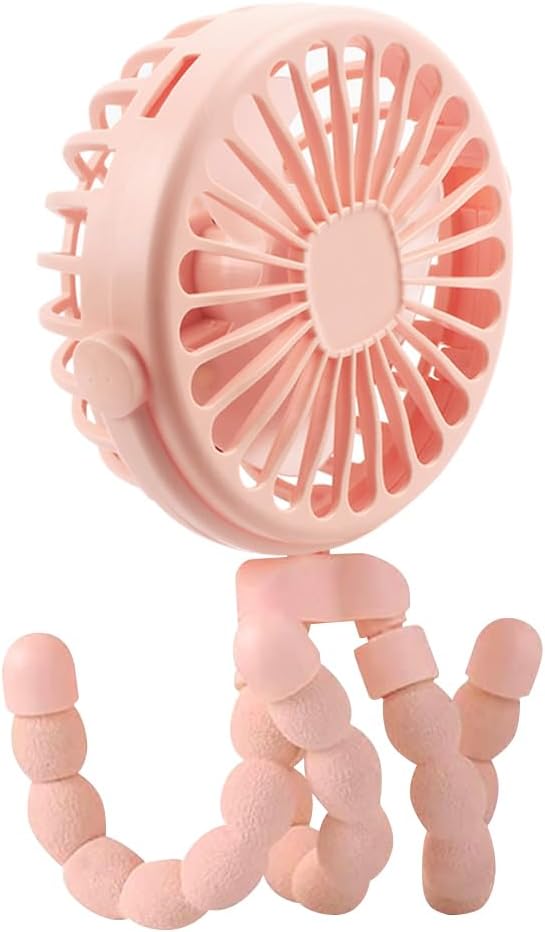 Suteng Stroller Fan Flexible Tripod Clip On Baby Fan, Battery Operated Mini