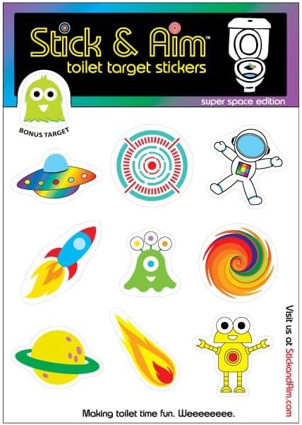 Color Change Target Stickers Space Edition with Sticker Applicator Tool for Easy Install. Aiming Stickers for Potty