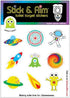 Color Change Target Stickers Space Edition with Sticker Applicator Tool for Easy Install. Aiming Stickers for Potty