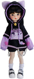 New 1/6, 1/4,1/3 BJD Doll Clothes Cute Cat Sweater Hoodie Jacket for Big 1/6, Yosd, 30cm/45cm/60cm Dolls Clothing BJD SD Doll Accessories (Black-Purple,1/6)