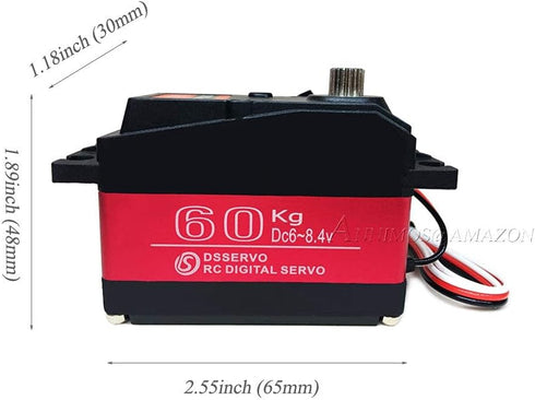 ANNIMOS 60KG 8.4V 1/5 270 Digital Servo High Voltage Stainless Steel Gear Large Torque High Speed Waterproof Baja