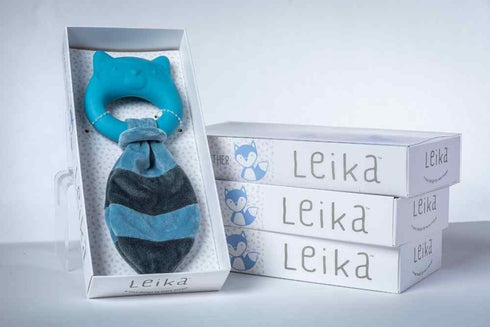 Mary Meyer Teething Toys Leika Silicone Baby Teether, 9-Inches, Little Raccoon for Babies 0-12 Months