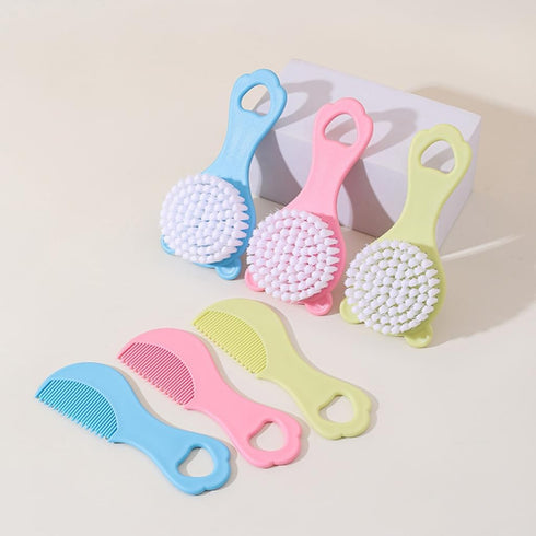 YUSHTPO Set Infant Comb with Hairbrush for Delicate Skin Feature Lovely Bear Pattern New Parents Essential Hair Care