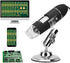 USB Digital Microscope, 1600X Magnification Endoscope Mini Camera with 8 LEDs, Compatible with Android, Windows