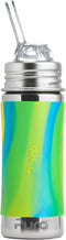 Pura Toddler, Baby Straw Bottle - Stainless Steel, Plastic Free, Silicone Straw, Aqua