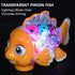Nenekal Transparent Electric Gear Gold Fish Toddler Toys - Music & Lights with Bump and Go Technology for Babies Tummy