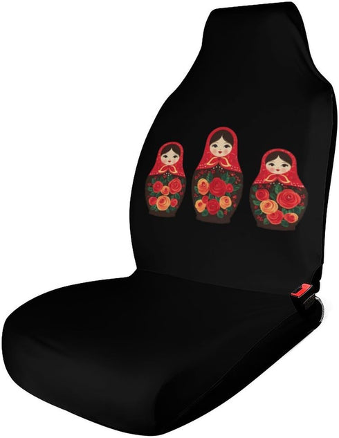 Generic Russian Nesting Dolls Cute Car Seat Covers Universal Fit Auto Front Seat