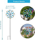 Metal Wind Spinner, Small Outdoor Wind Sculptures & Spinners for Garden Decor, Blue