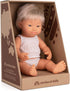 Miniland Doll 15'' Caucasian Blond Boy with Down Syndrome, Anatomically Correct, Quality Made in Spain
