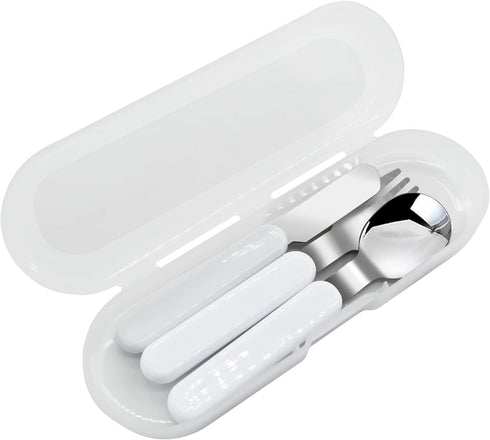VANRA 3-Piece Children Utensils Set, Knife Spoon Fork, 18/10 Stainless Steel Flatware with Case for Lunch Box