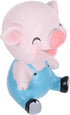 EXCEART Blue Piggy Bobble Head Toy - Resin Pig Figure for Car Dashboard Decor, Birthday Cake Ornament
