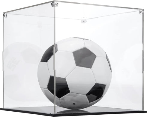 10x10x10 inch, Countertop Cliselda Clear Acrylic Display Case with Black Base Sturdy Acrylic Display Box Box, Assemble