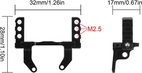 INJORA Aluminum Lay Down Servo Mount Set with Stainless Steel Steering Links for TRX4M 1/18 RC Crawler