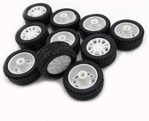 10pcs Toy Car Wheels 20mm Rubber Tire for DIY Model Accessories