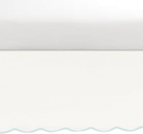 28" 52" 16" Lush Decor Coastal Chic Scalloped Edge Baby Crib Skirt Single W x L + Drop Blue - White Crib Skirt - Baby