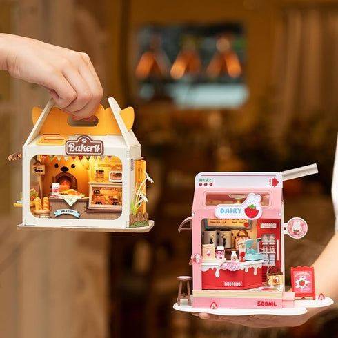 14+, DIY Mini House Building Miniature Kit Milkbox, Miniverse Lifestyle Bookshelf Decoration, Cute Craft Kits for Women