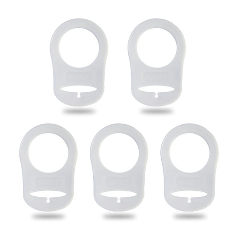 5 Pack Clean Pacifier Clip Silicone Adapter Holder Rings for Pacifier (Food