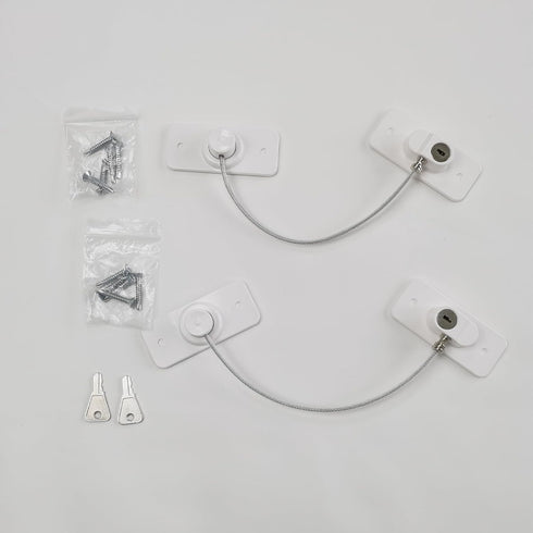 AOSITE Mini Fridge Locks for Kids, No Drill Refrigerator Locks for Cabinets, Drawer Locks for Baby Proofing, White, 2