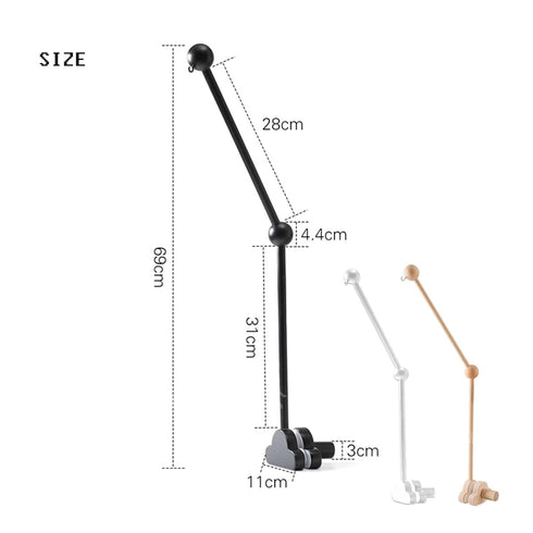 Hanging Wooden Baby Crib Mobile Arm, Baby Mobile Holder Arm, Mobile Arm for Crib, Strong Slip Attachment Wooden Nursery