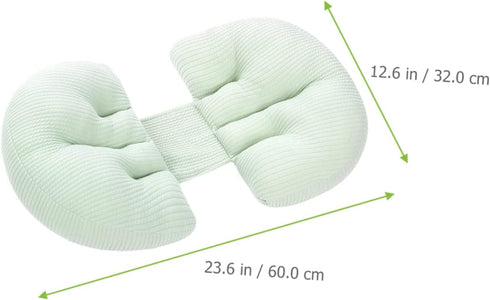 PRETYZOOM U-Shaped Pregnancy Support Pillow - Ergonomic Double Wedge for Comfort