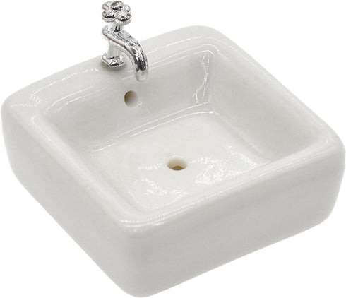 Wentoenapp Dollhouse Wash Basin Wide Application Exquisite 1:12 Scale Doll House Furniture Sink