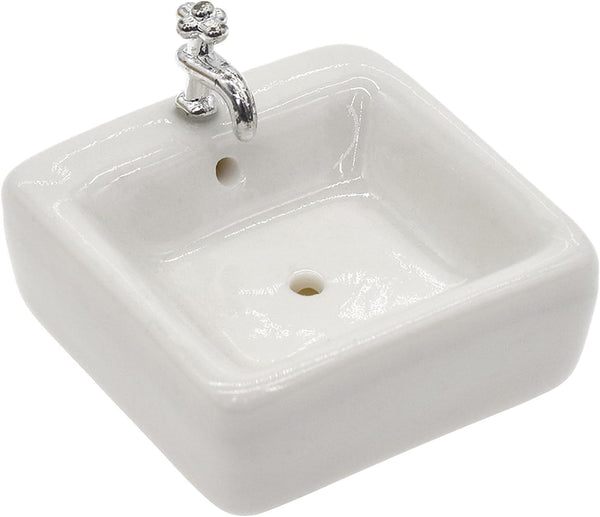 Wentoenapp Dollhouse Wash Basin Wide Application Exquisite 1:12 Scale Doll House Furniture Sink