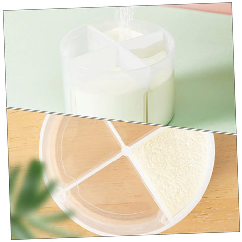 HAKIDZEL 2 pcs Formula Dispenser Milk Powder Box Portable Four-Compartment Storage Container Travel Feeding Organizer