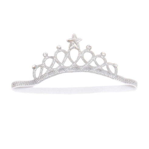 Baby Girl Crown Tiara Headband, Hair Band Headwear Birthday Gift, Princess Tiara Crown (Silver)