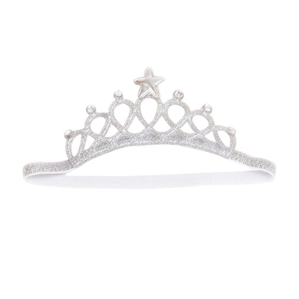 Baby Girl Crown Tiara Headband, Hair Band Headwear Birthday Gift, Princess Tiara Crown (Silver)