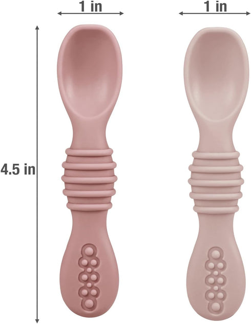 PandaEar 12PCS Silicone Baby Feeding Set, 2 Sectioned Suction Plate, 2 Bibs, 2 Toddler Cups, 4 Spoons & 2 Forks