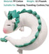 Dragon Neck Pillow - Cute Haku Anime Plush Doll Toy with Sleeping Eye Mask for Kids Travel Gift