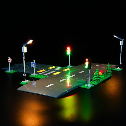 Kyglaring LED Lighting Kit for Lego City Road Plates and Lights Set, Compatible with Lego 60304 Building Kit