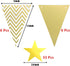Gold Glitter Graduation Banner - We Will Miss You and Triangle Flag Banners for Farewell Party Decorations