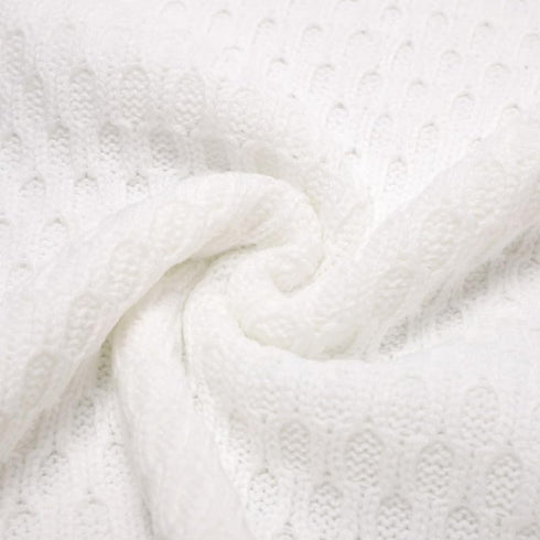 Baby Blanket Knit Soft Swaddle Receiving Blankets for Newborn Nursery, 30 x 40 Inch, White for Infant Crib Stroller