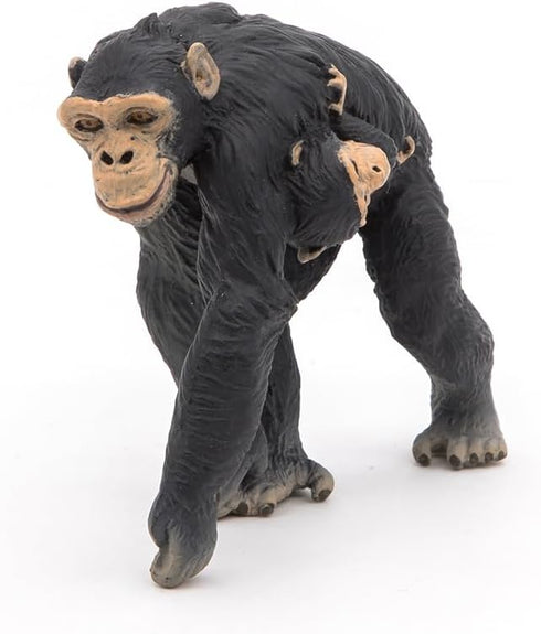 Papo Hand-Painted Chimpanzee and Baby Figurine - Wild Animal Kingdom Collectible for Children