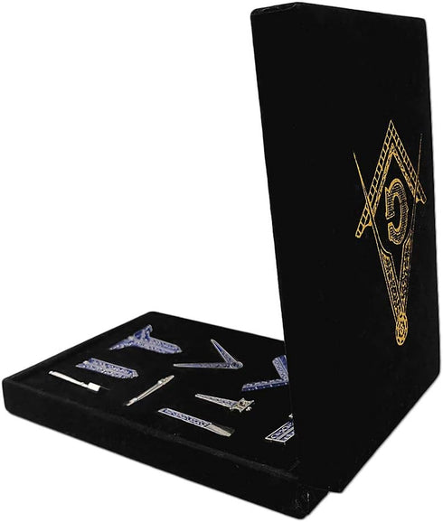 Miniature Masonic Working Tool Set in Velvet Box