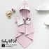Happy & Sweet Set Baby Gift - Bamboo Viscose Hooded Penguin Bath Towel, Mitt Washcloth, and Squirt Bath Toy for Girls