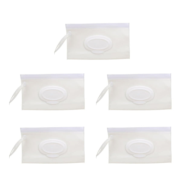 VLSQHNCF 5 Pcs Baby Wipe Case Travel Holder Keeps Moist Set of Wet