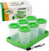 Sprout Cups 6 Pack 4oz Baby Food Storage Containers with Write What You Want Lids, - Reusable, Stackable, Leakproof