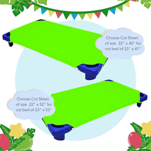 Pack 12 (22" 40) 22 40 Inch Cot Sheets for Toddler and Preschool - Daycare/Pre-School Cot Sheet - Corner Elastic Loops