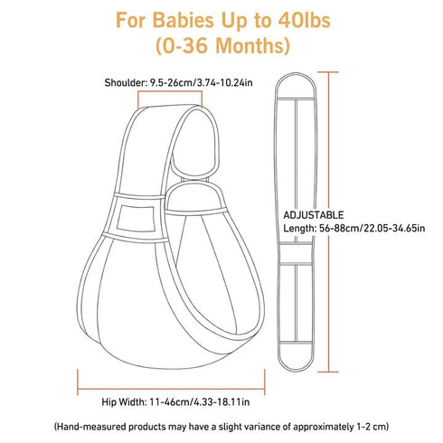 6-40 lbs, Baby Sling Carrier Newborn to Toddler, Upgraded Adjustable One-Shoulder Lightweight Portable Carrier