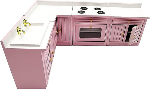 SXFSE Accessories,1:12 Set Dollhouse Decoration Dollhouse Miniature Furniture Wooden Kitchen Cabinet Freely Combined