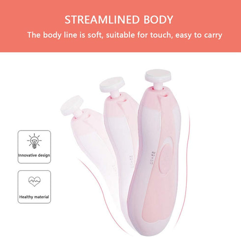 WEIKI Trimmer Newborn Safety Electric Nail Clipper Cutter Baby Nail Manicure Pedicure Clipper Cutter Scissors Pink