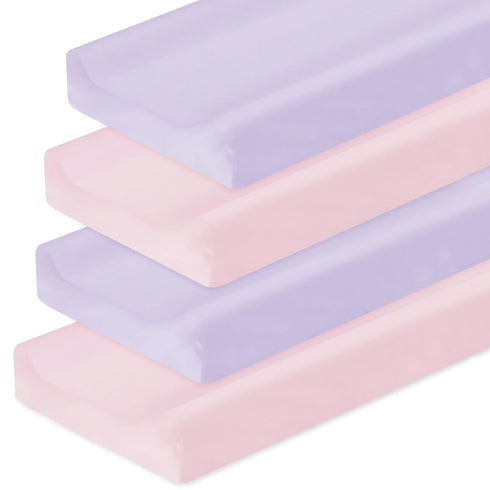 Changing Pad Cover for Girls 4 Pack, Soft Breathable Fitted Sheets for 32"x16" Diaper Change Table Pad
