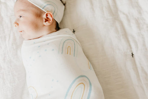 Skye Large Premium Knit Baby Swaddle Blanket by Copper Pearl