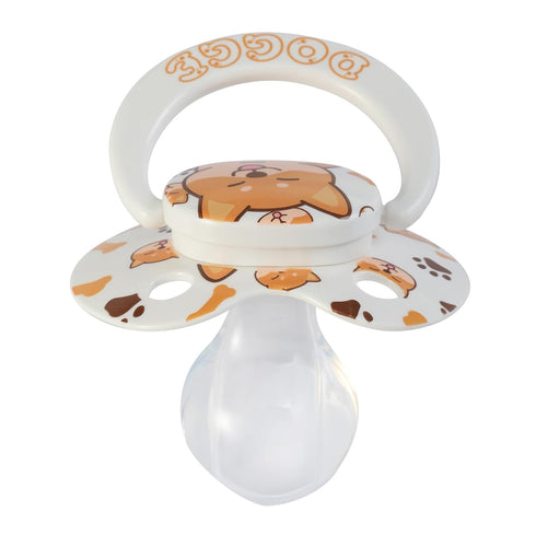 Cute Adult Sized Pacifier - Large Shield Butterfly Binky for Anxiety Relief with Puppy Print